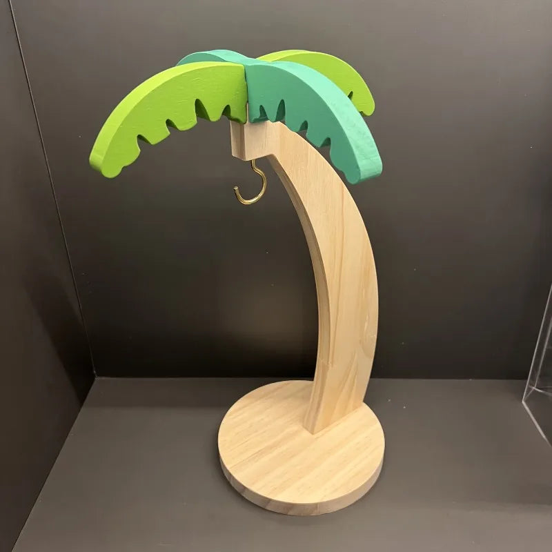 Wooden Banana Holder Stand, Rustic Wood Banana Hanger with Metal Hook for Countertop Kitchen Storage Grape Holder to Keep Fruits Fresh