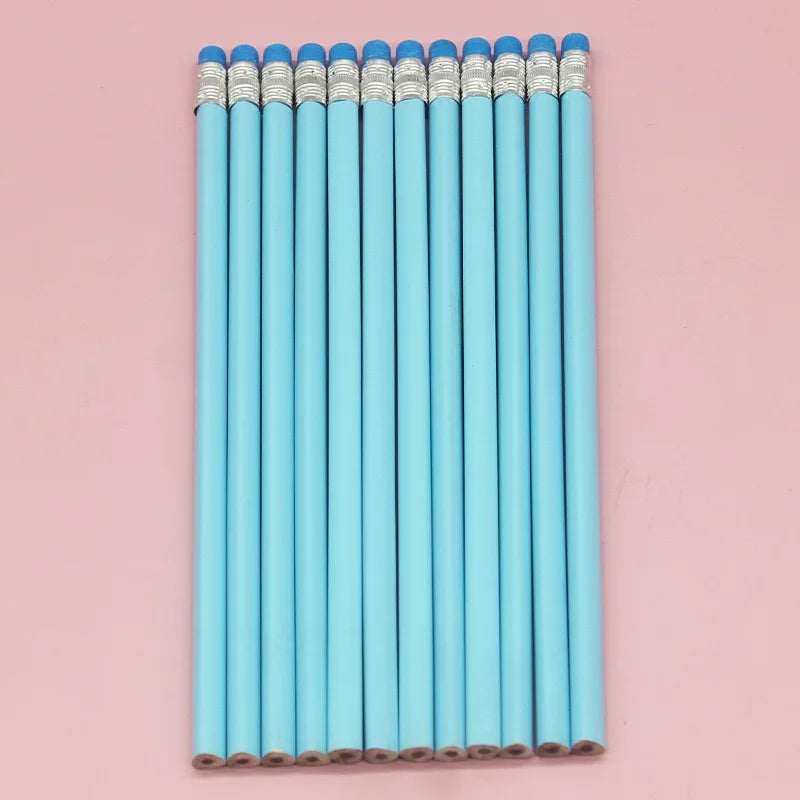 20/50/100 Personalized Colored Wooden Pencils Customized School Decor Pen With Eraser Wedding Gift Favors Baby Shower Party 19CM