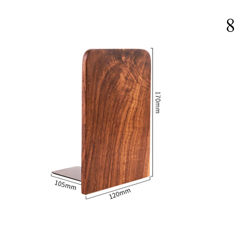 Natural Bamboo Bookend Large Capacity Office Book Ends Anti Slip Book Stand Holder Bookshelf Ends for Home Office Library School Study Decoration