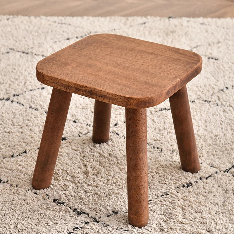 Solid Wood Step Stool，Milking Stool,9.3inch Wood Plant Stand, Round Foot Stool, Removable Portable Stool, Shoe Changing Stool, Small Short Stool