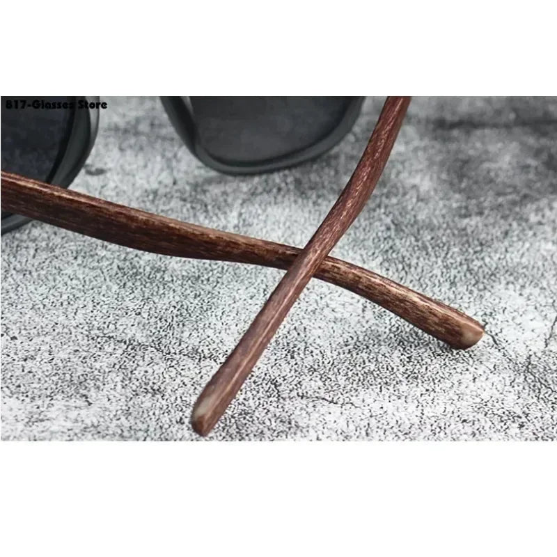 Wood Sunglasses Polarized for Men Women Uv Protection Wooden Bamboo Frame Mirrored Sun Glasses