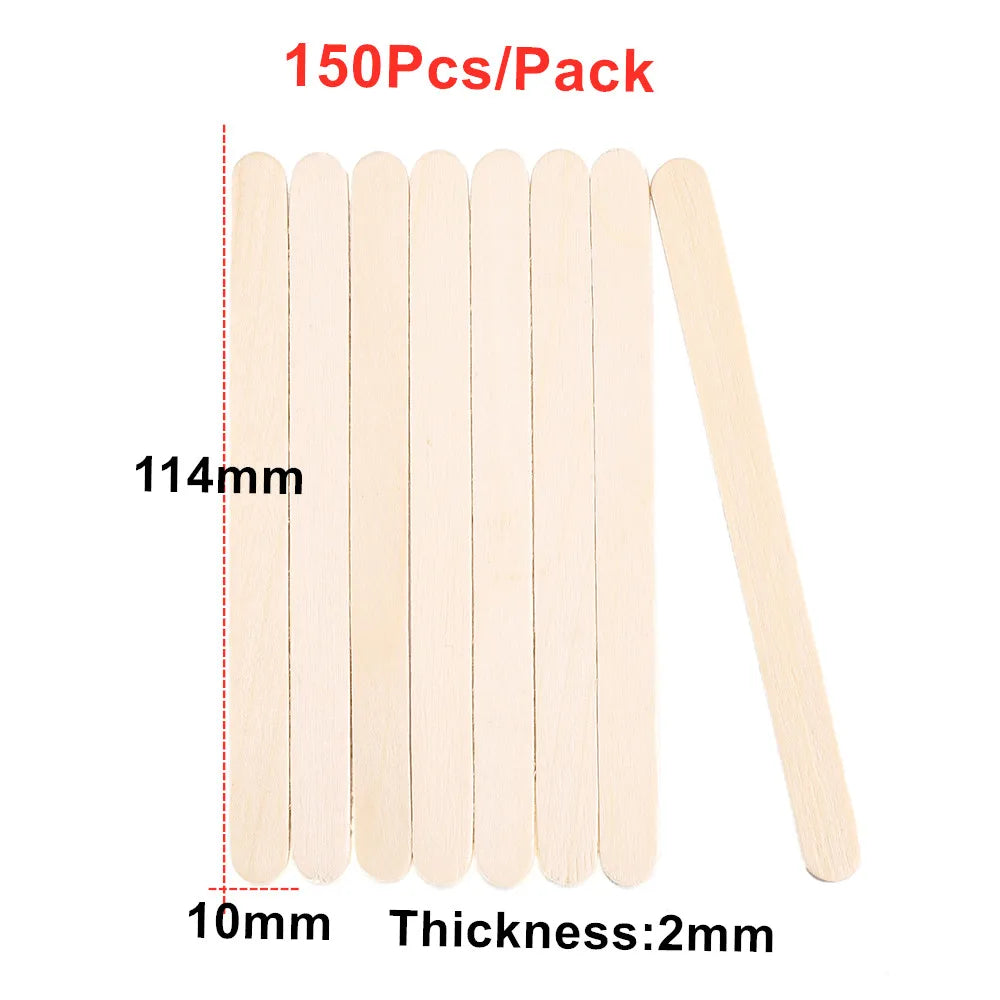 Popsicle Stick Premium Quality 50/100/150pcs - Craft Supplies Sticks - Bulk Popsicle Mixed Sizes Assorted Multi Mini Large Wood Strips - Craft for Kids