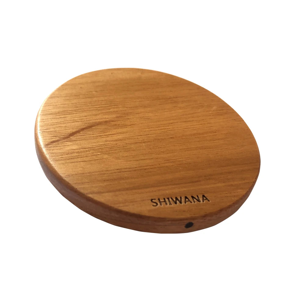 Wireless Charger Pad Bamboo Wood Cell Phone Wireless Chargers 10W Power Fast Charging Station with Charging Cable for Home Office