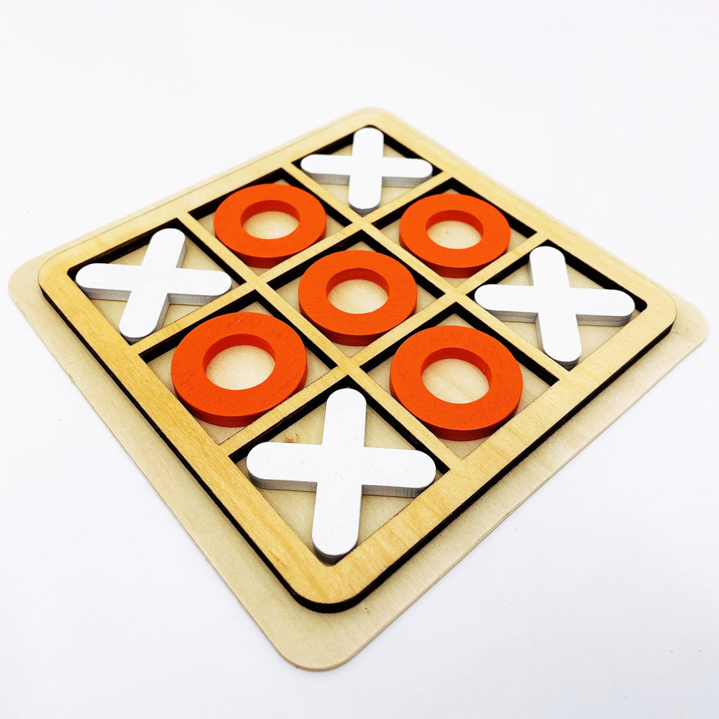 Wooden Board Tic Tac Toe Game XO Table Toy Classical Family Children Puzzle Game Educational Toys