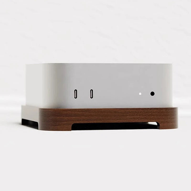 2024 Wooden Mac Mini M4/M4 Pro Stand-Ventilated Cooling Base with Lock Buckle and Anti-Slip Design for Apple Mac Mini,Sleek and Stylish Desktop Accessory