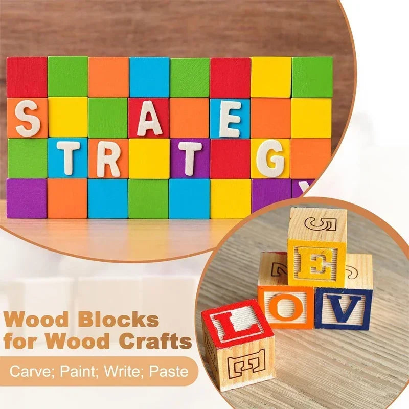 50/100pcs 20/25/30mm Solid Smooth Unfinished Wood Cubes, Blank Wooden Blocks for DIY Crafts, Creating Unique Puzzle Making Piece