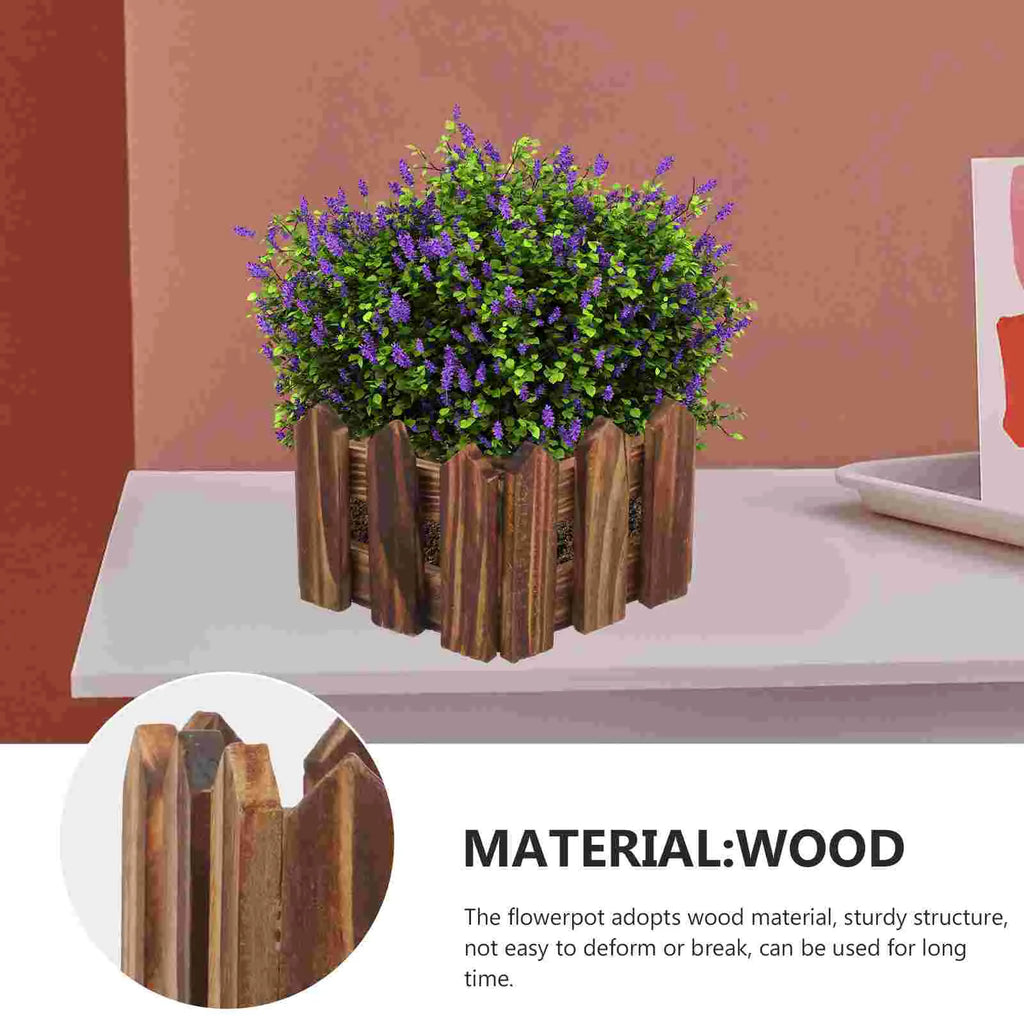 3 Pcs Pots for Plants Wooden Bucket Flowerpot Window Planter Indoor Succulents Carbonized Mini Windowsill