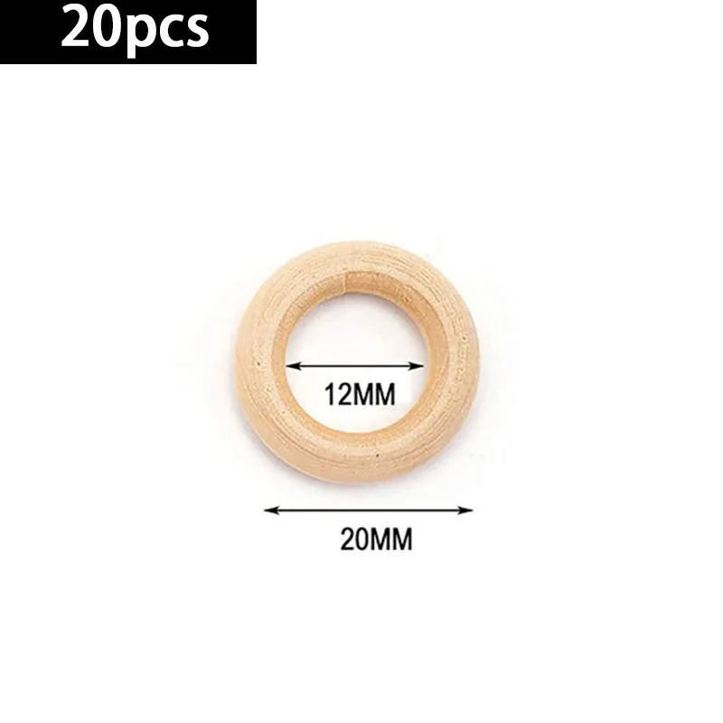 20pcs Wooden Rings for Crafts, Natural Wooden Rings for Macrame, Unfinished Wood Rings Circles, Macrame Rings Wooden Hoops for DIY Craft Pendant Connectors Jewelry Making  Macrame Craft Decorative Wooden Hoop