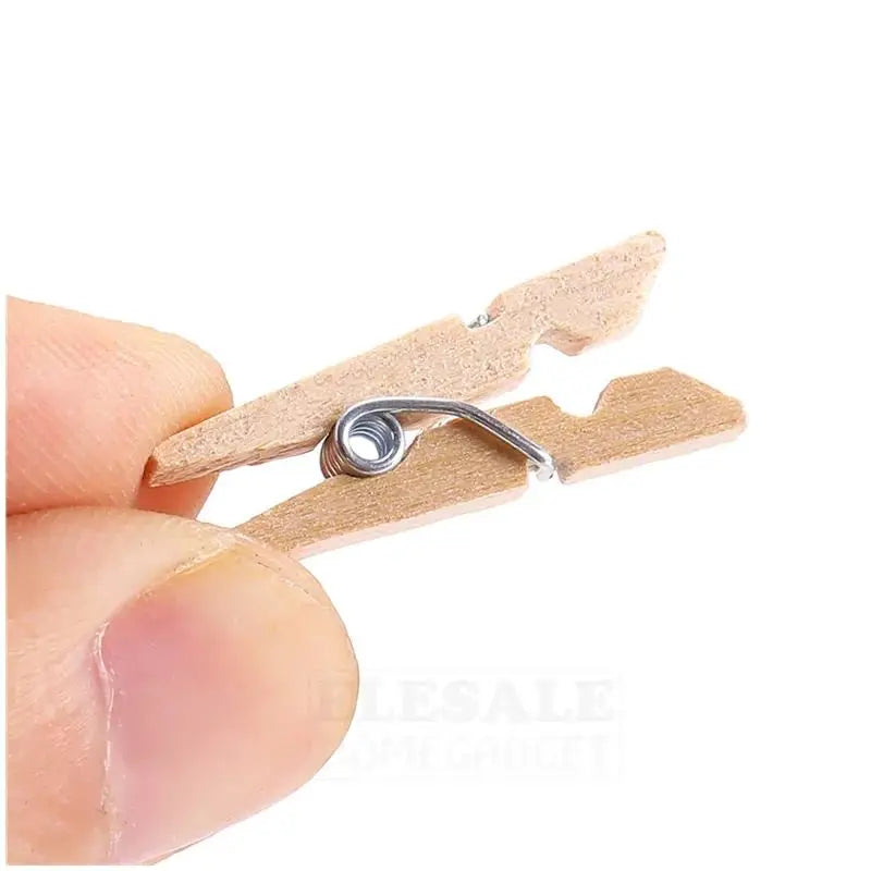 Mini Clothespins, Mini Clothes Pins for Photo Natural Wooden Small Picture Clips for Crafts 50pcs Decorative Wood Clips for Wall Hanging Pictures