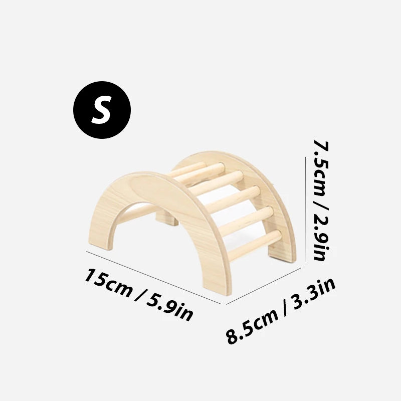 Sofier Hamster Bridges Natural Wooden Hideout Tunnel Ladder Hamster Cage Accessories Chew Toys for Guinea Pig Rat Chinchilla