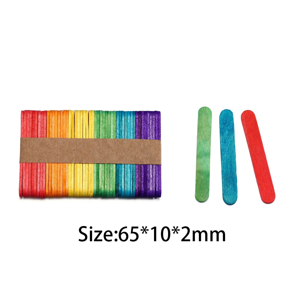 Popsicle Stick Premium Quality 50/100/150pcs - Craft Supplies Sticks - Bulk Popsicle Mixed Sizes Assorted Multi Mini Large Wood Strips - Craft for Kids