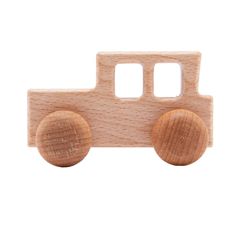 Wooden Dinosaur Cars Montessori Toys for Babies Baby Push Car Toys Wooden Toy Vehicles Development and Infant Grasping Montessori Toys