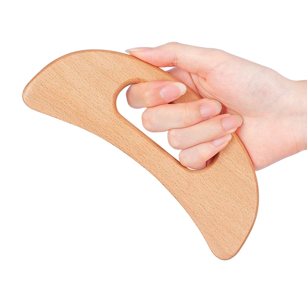enttgo Body Gua Sha Tool Wooden Lymphatic Drainage Tool,Guasha Massage Tools for Anti Cellulite and Relieve Muscle Fatigue,Wood Therapy Massage Tools for Neck Back Face Leg Facial
