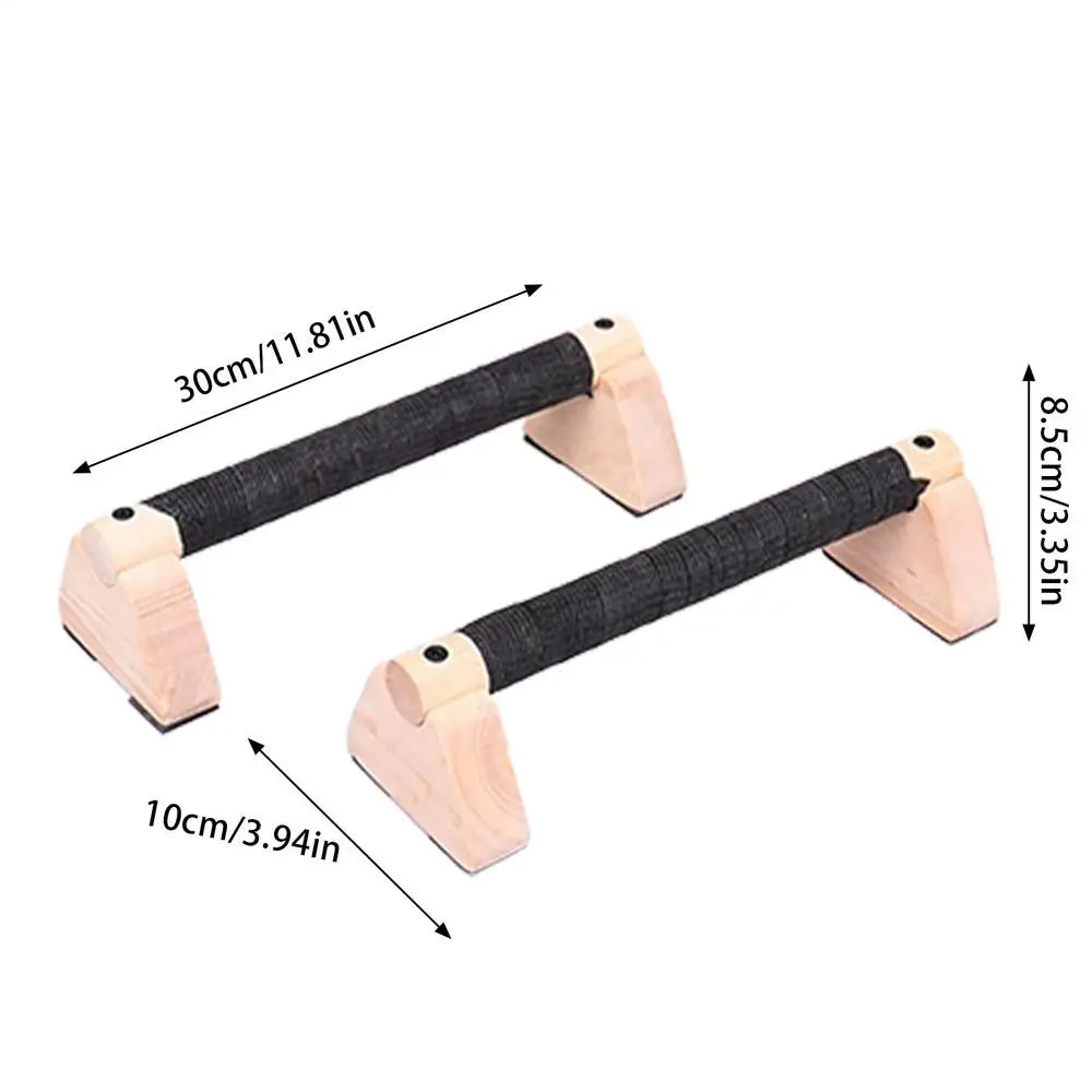 Wooden Parallettes Push Up Bars, 2 PCS Wood Calisthenics Bars with Non-Slip Base, Pushup Handles for Floor Home Fitness, Workout Equipment for Men and Women Strength Training