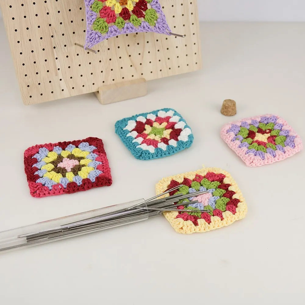 Crochet Board with 20 Pins, Upgrade Large Handcrafted Granny Square Blocking Mat for Knitting & Crochet Projects