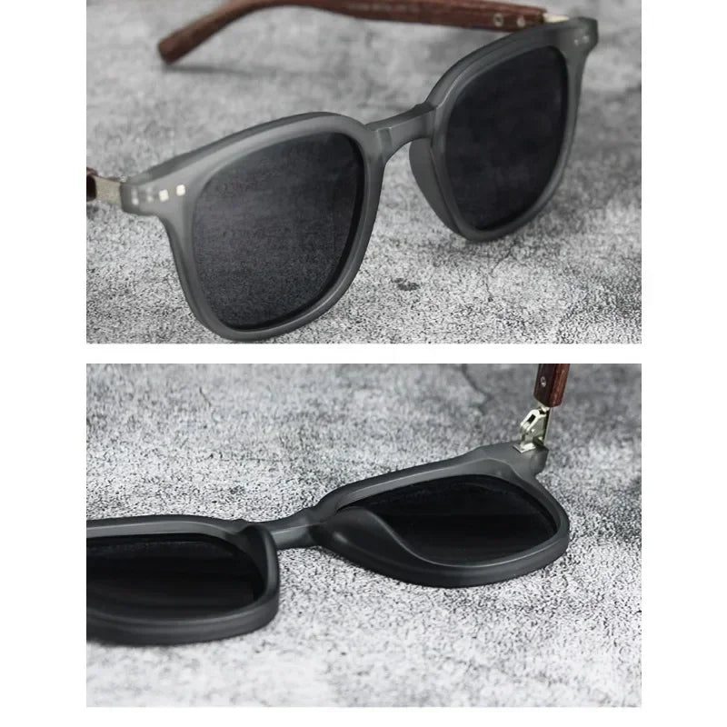 Wood Sunglasses Polarized for Men Women Uv Protection Wooden Bamboo Frame Mirrored Sun Glasses