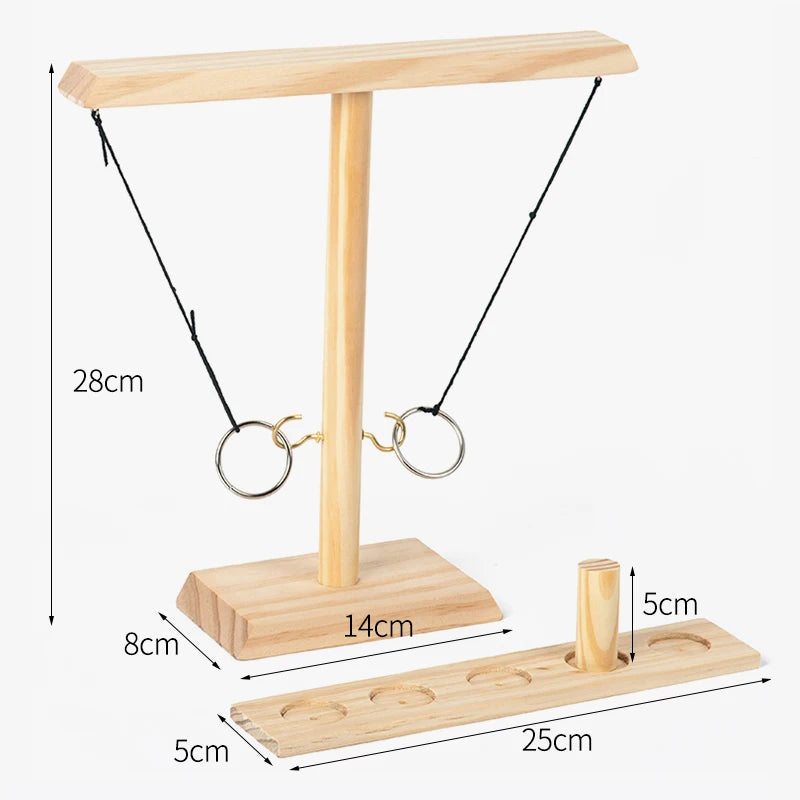 Hook and Ring Game Handmade Wooden Toss Game for Kids and Adults,Yard Games,Toss Game for Bars,Home,Party
