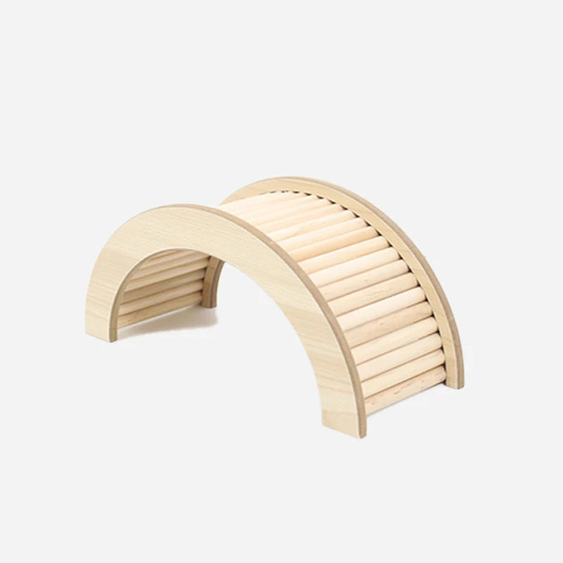 Sofier Hamster Bridges Natural Wooden Hideout Tunnel Ladder Hamster Cage Accessories Chew Toys for Guinea Pig Rat Chinchilla