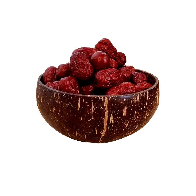 set of 1 Polished Coconut Bowls and Wooden Spoon Sets Natural Coconut Salad Smoothie Bowls for Kitchen Women Gifts Decoration Kids Birthday