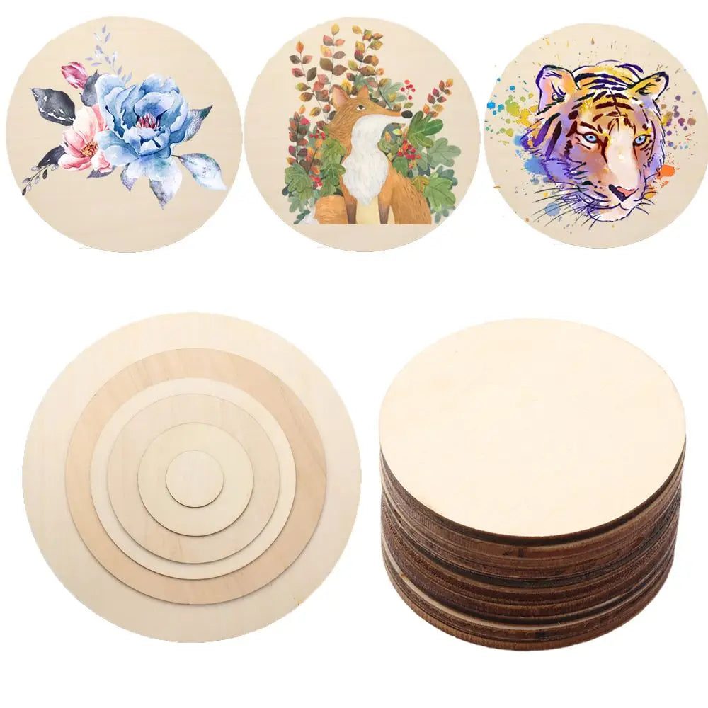 3/5/10pcs Wood Rounds Circles for Crafts, Unfinished Wood Circles Wood Sign Blank, Wooden Discs for DIY Crafts, Door Hangers and Christmas Decoration