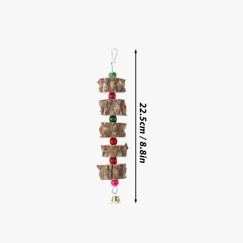 Parakeet Wooden Chew Toy, Hanging Wood Cookies for Pecking and Chewing, Great for Parrots, Macaws, African Grays & Conures