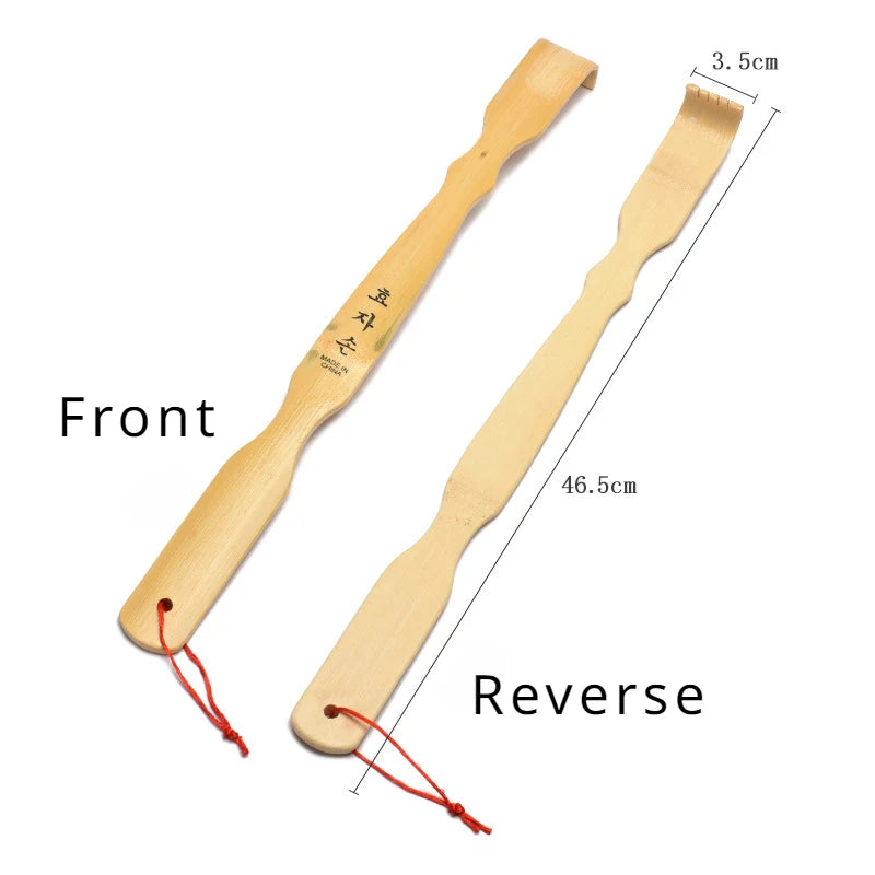 Bamboo Wooden Back Scratcher Knobby Massage Roller Handle for Itching Stress Relief