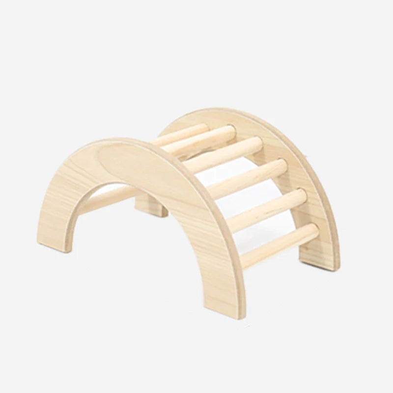 Sofier Hamster Bridges Natural Wooden Hideout Tunnel Ladder Hamster Cage Accessories Chew Toys for Guinea Pig Rat Chinchilla
