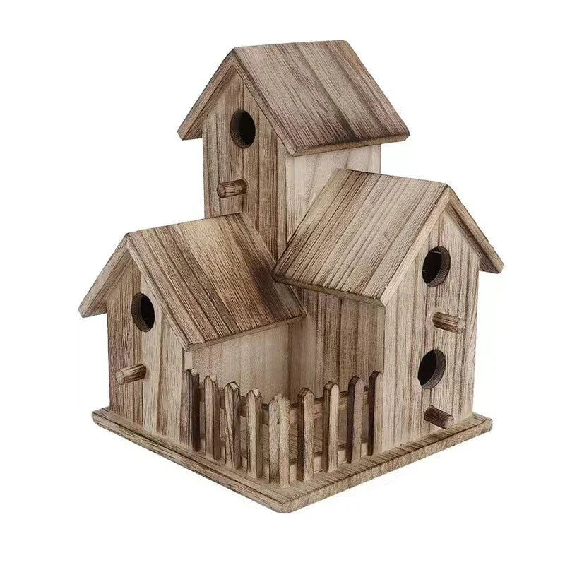 Bird House,Bird House for Outside,Wooden Bird Houses for Outside Hanging,Birdhouse Outdoor Nesting Box for Wild Bird Viewing