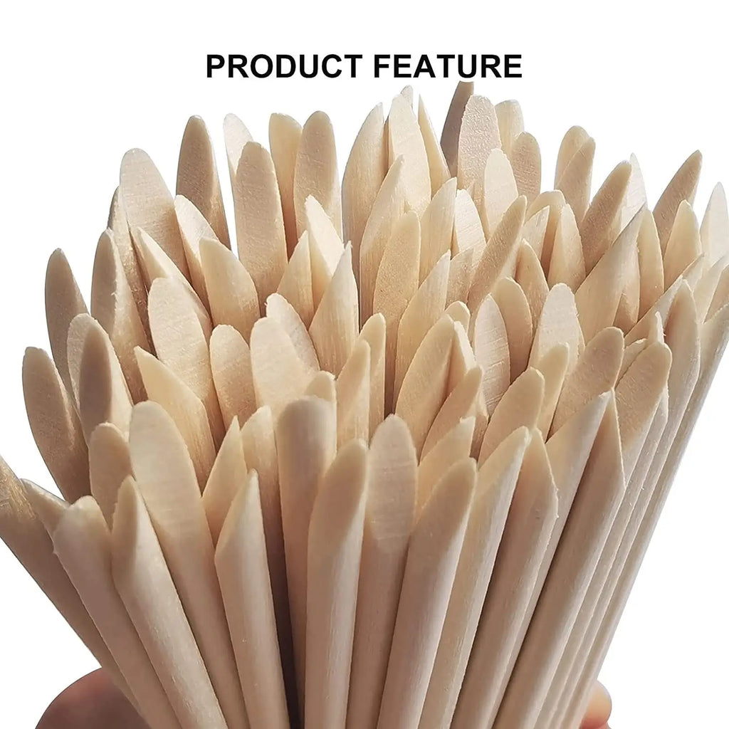 Orange Wood Nail Sticks Double Sided Multi Functional Cuticle Pusher Manicure Pedicure Tool for Manicure Pedicure
