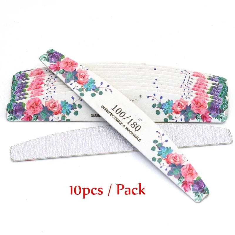 Rough Nail File 100/180 Grit, Heavy Duty Nail Files for Acrylic/Natural Nails, Emery Boards for Nails, Strong Finger Nail Filler, Coarse Nail File for Home and Salon Use