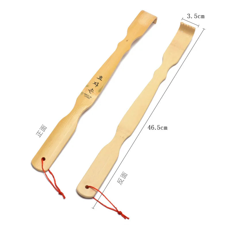 Bamboo Wooden Back Scratcher Knobby Massage Roller Handle for Itching Stress Relief