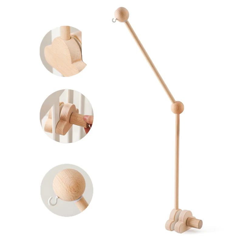 Baby Crib Mobile Arm,HBM Wooden Mobile Arm for Crib Mobile Hanger for Crib Baby Girl Nursery Decor