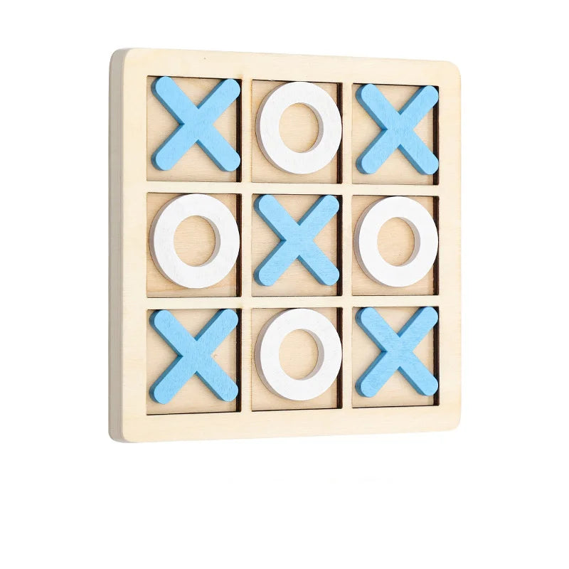 Wooden Board Tic Tac Toe Game XO Table Toy Classical Family Children Puzzle Game Educational Toys