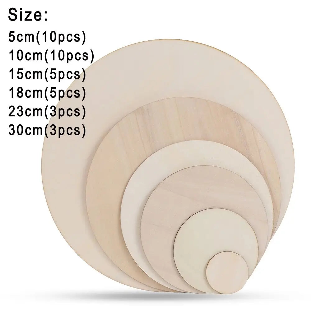 3/5/10pcs Wood Rounds Circles for Crafts, Unfinished Wood Circles Wood Sign Blank, Wooden Discs for DIY Crafts, Door Hangers and Christmas Decoration