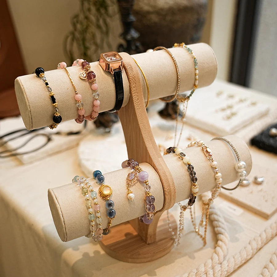 Two-layer/three-layer detachable bamboo bracelet rack home jewelry storage rack
