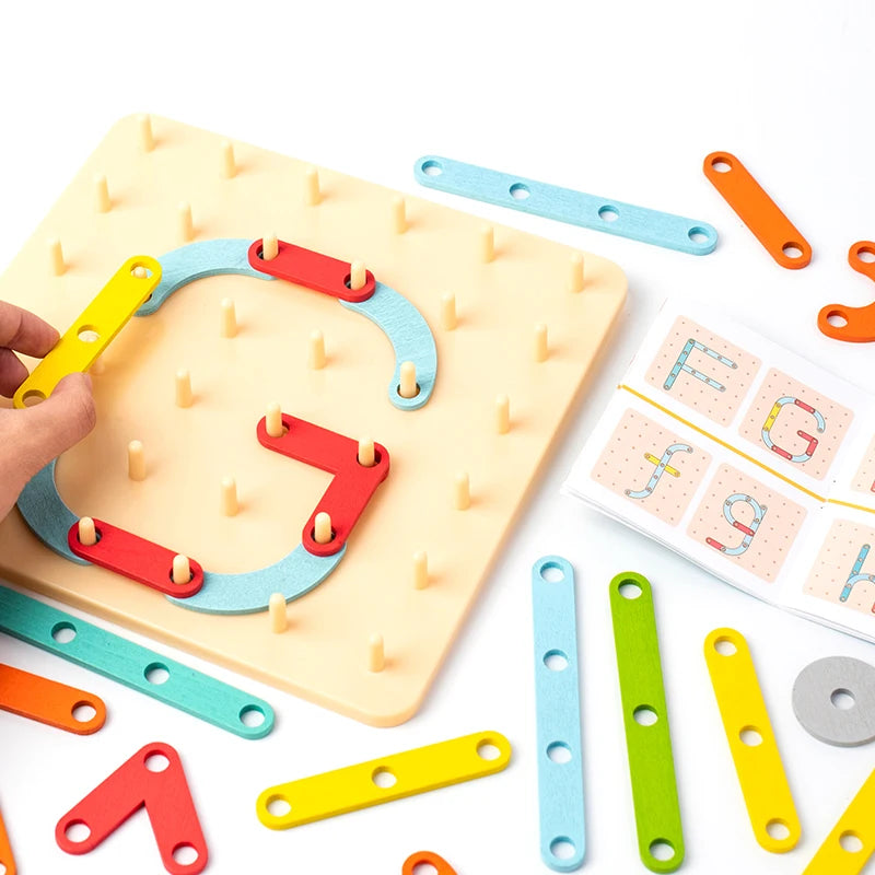 Munyee Hua Wooden Geometric Shapes Puzzle Board, Montessori Educational Toys for Early Childhood，3 Year Old+