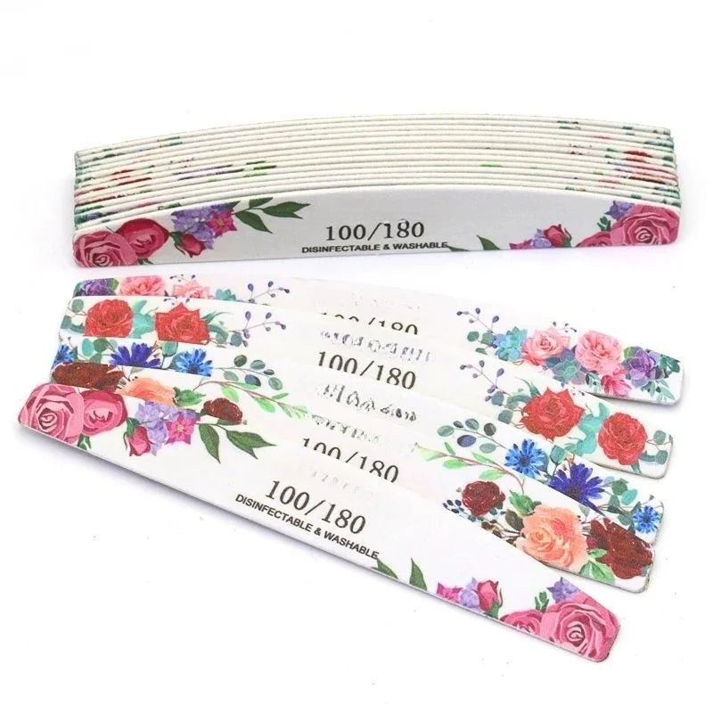 Rough Nail File 100/180 Grit, Heavy Duty Nail Files for Acrylic/Natural Nails, Emery Boards for Nails, Strong Finger Nail Filler, Coarse Nail File for Home and Salon Use