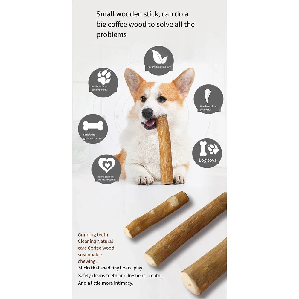 Coffee Wood Dog Chew Toys Size Large, 100% Natural Coffeewood Toys for Dogs, Dental Health & Reduces Boredom, Dog Wood Toys Supports Mental Stimulation & Training