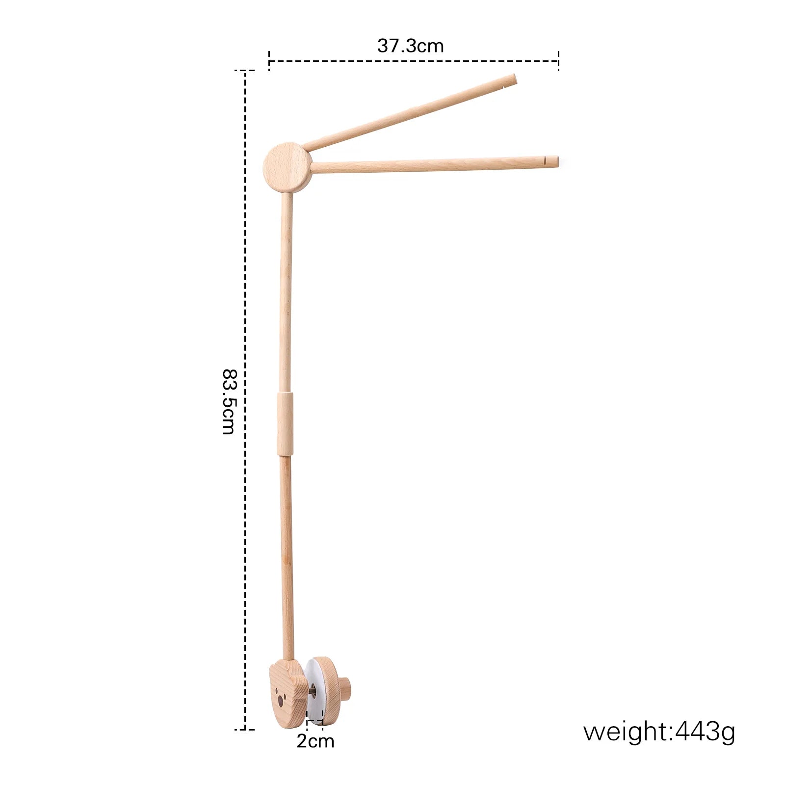 Baby Crib Mobile Arm,HBM Wooden Mobile Arm for Crib Mobile Hanger for Crib Baby Girl Nursery Decor