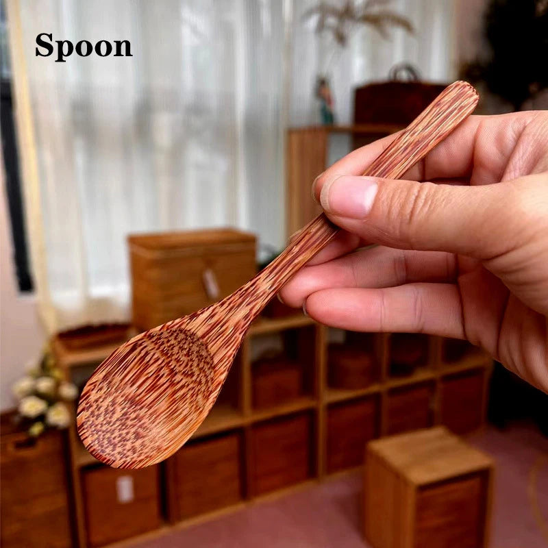 set of 1 Polished Coconut Bowls and Wooden Spoon Sets Natural Coconut Salad Smoothie Bowls for Kitchen Women Gifts Decoration Kids Birthday
