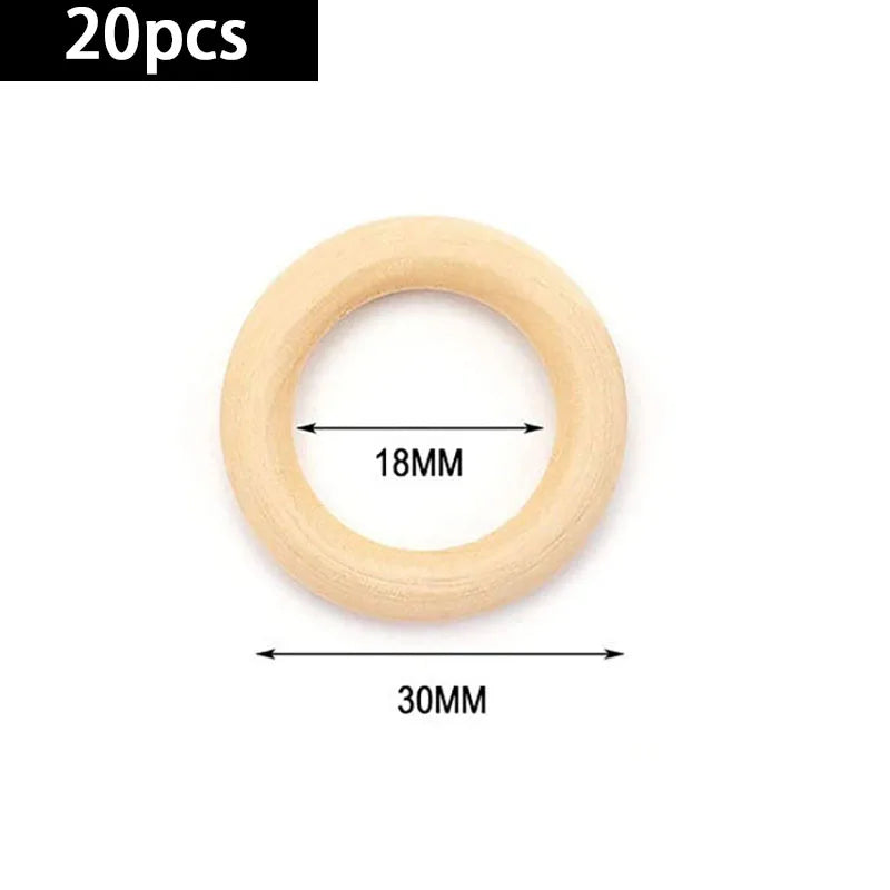 20pcs Wooden Rings for Crafts, Natural Wooden Rings for Macrame, Unfinished Wood Rings Circles, Macrame Rings Wooden Hoops for DIY Craft Pendant Connectors Jewelry Making  Macrame Craft Decorative Wooden Hoop