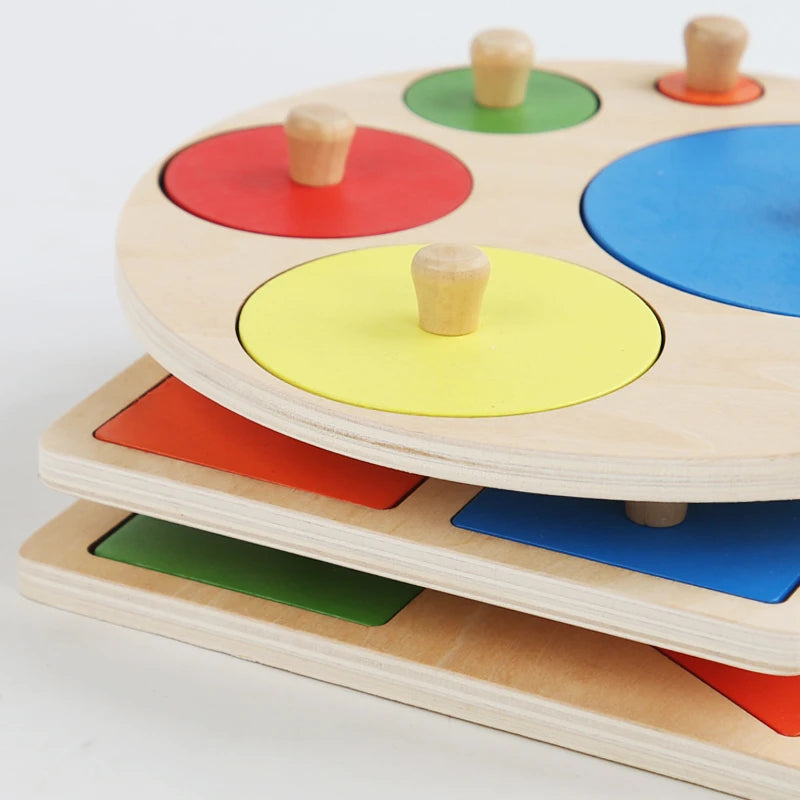 Toddler Wooden Preschool Learning Shape Peg Puzzle Board Toys