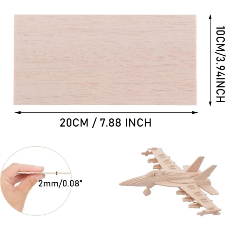 5/10 Pack Balsa Wood Sheets, Natural Unfinished Wood for House Aircraft Ship Boat DIY Wooden Plate Model, School Projects, Craft Project