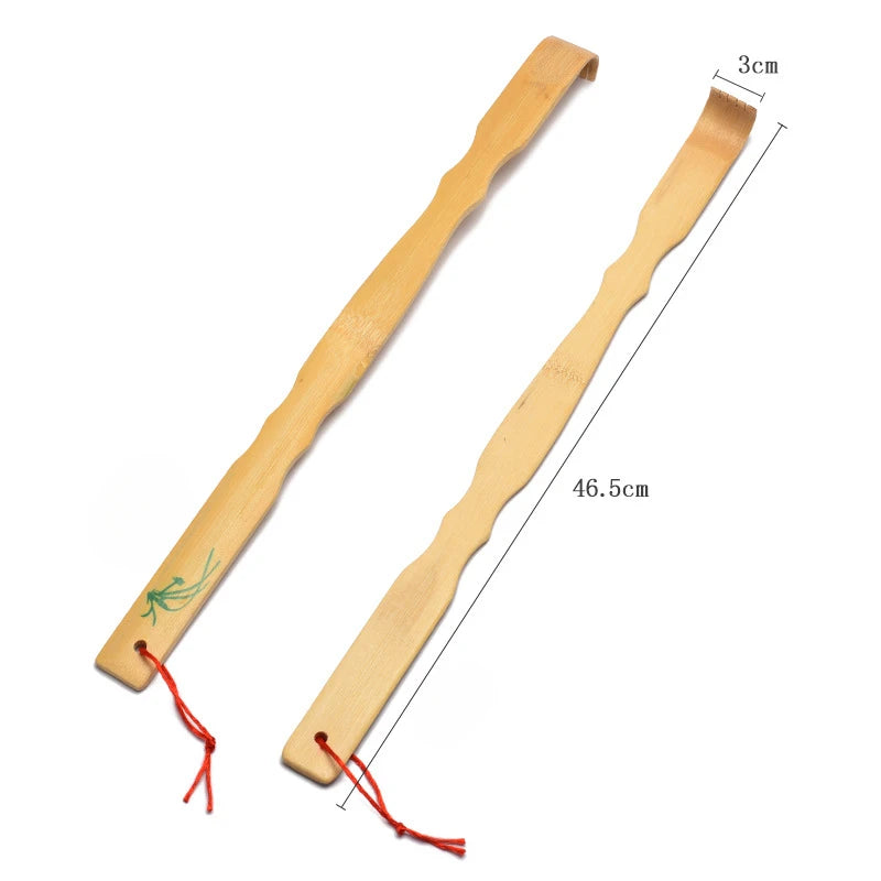 Bamboo Wooden Back Scratcher Knobby Massage Roller Handle for Itching Stress Relief