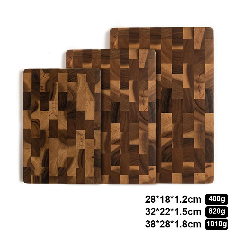 Acacia Wood Cutting Boards for Kitchen, Large Chopping Board Double Sided, End Grain Cutting Board with Handle, Charcuterie Butcher Block for Meal Prep