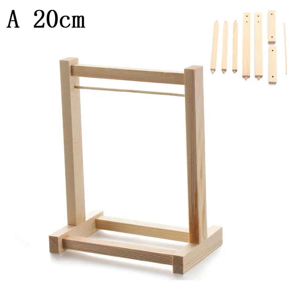 Doll Garment Rack with Wooden Clothes Hanger for 18 Inch Girl Doll Clothes Mini Hangers Wardrobe Furniture Accessories for Dollhouse Baby Shower Supplies (Wood)