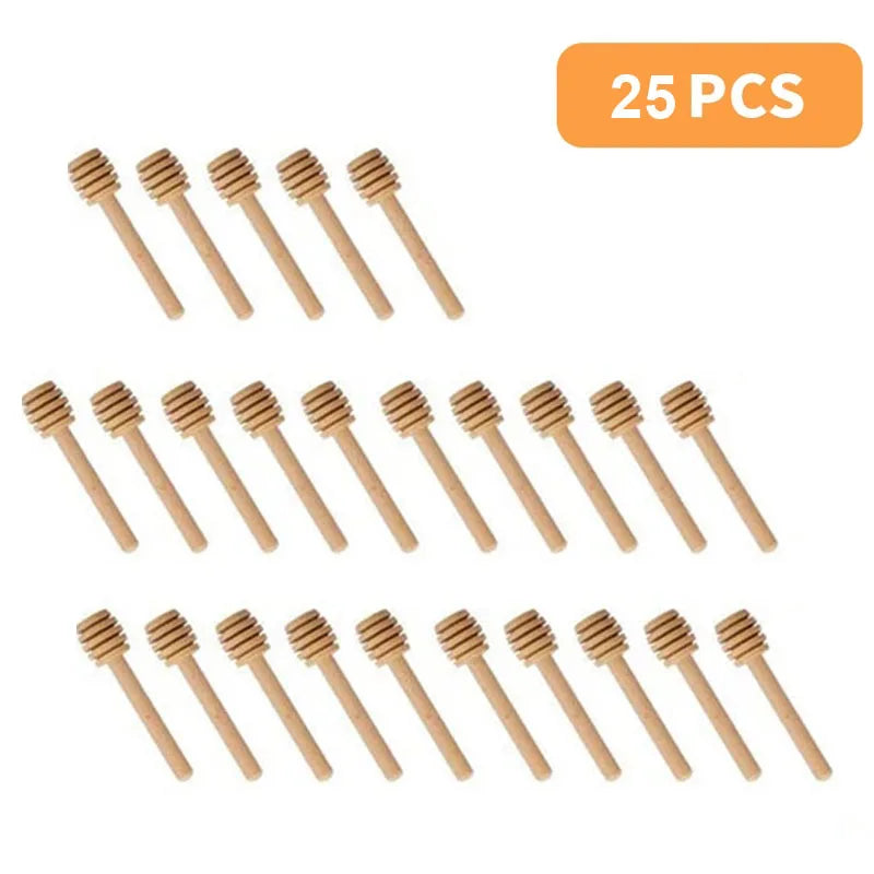Honey Mixing Stirrer, 6.3 Inches Wooden Honey Dipper, Smooth Honey Comb Stick, Honey Spoon Collecting Dispensing Drizzling Jam (Round Handle)