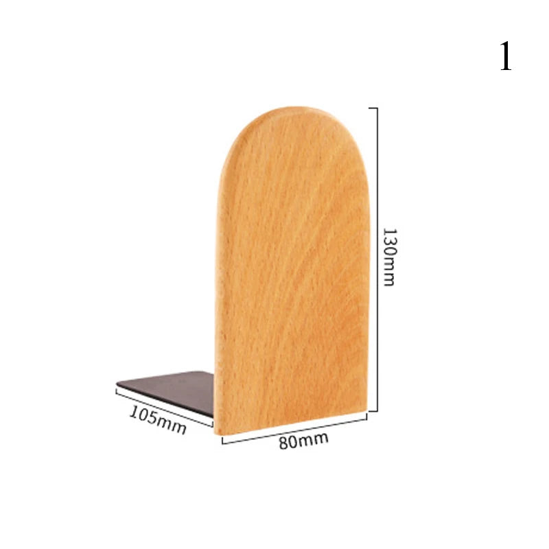 Natural Bamboo Bookend Large Capacity Office Book Ends Anti Slip Book Stand Holder Bookshelf Ends for Home Office Library School Study Decoration