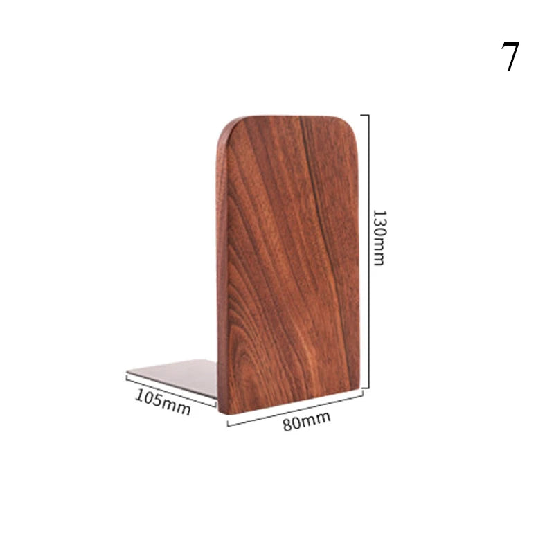 Natural Bamboo Bookend Large Capacity Office Book Ends Anti Slip Book Stand Holder Bookshelf Ends for Home Office Library School Study Decoration