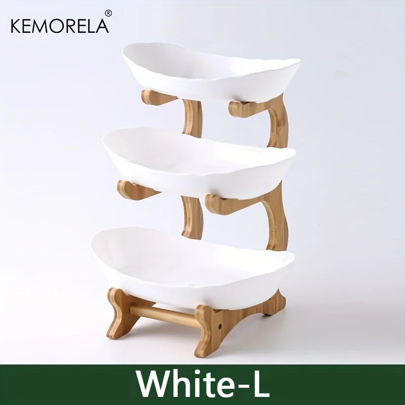 Ceramic Candy Dish Living RoomCeramic Candy Dish Living Room Home Three-Layer Fruit Plate Snack Plate Creative Modern Dried Fruit Fruit Basket Home Three-Layer Fruit Plate Snack Plate Creative Modern Dried Fruit Fruit Basket